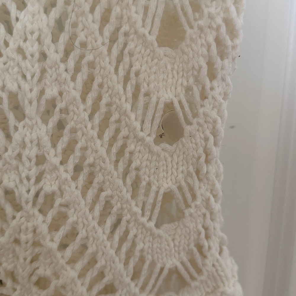 Victoria's Secret White Crochet Fringe Tank Top Boho Festival Size S - Picture 4 of 10